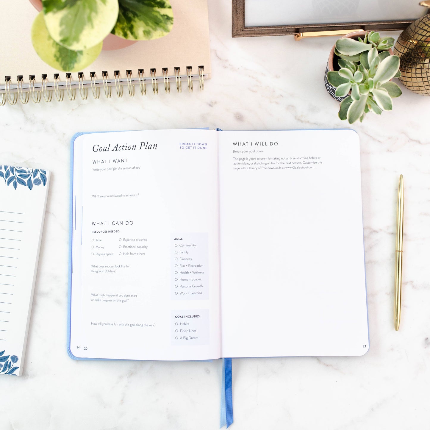 Fresh Start Daily Goal Planner | Hydrangea Casebound
