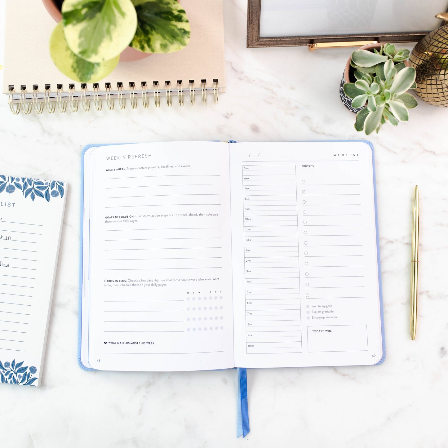 Fresh Start Daily Goal Planner | Hydrangea Casebound