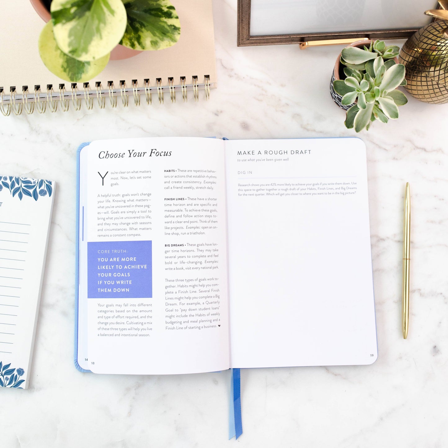 Fresh Start Daily Goal Planner | Hydrangea Casebound
