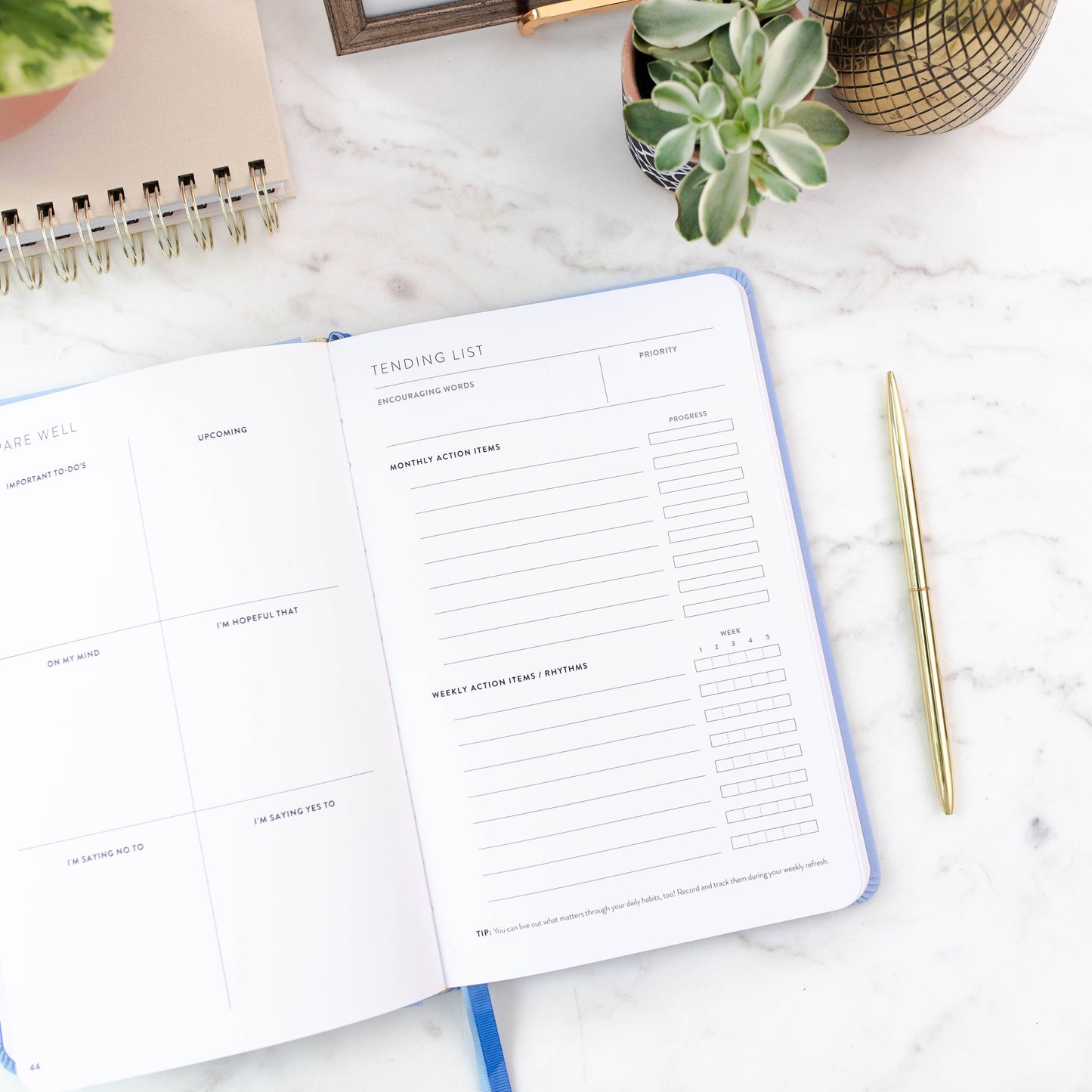 Fresh Start Daily Goal Planner | Hydrangea Casebound