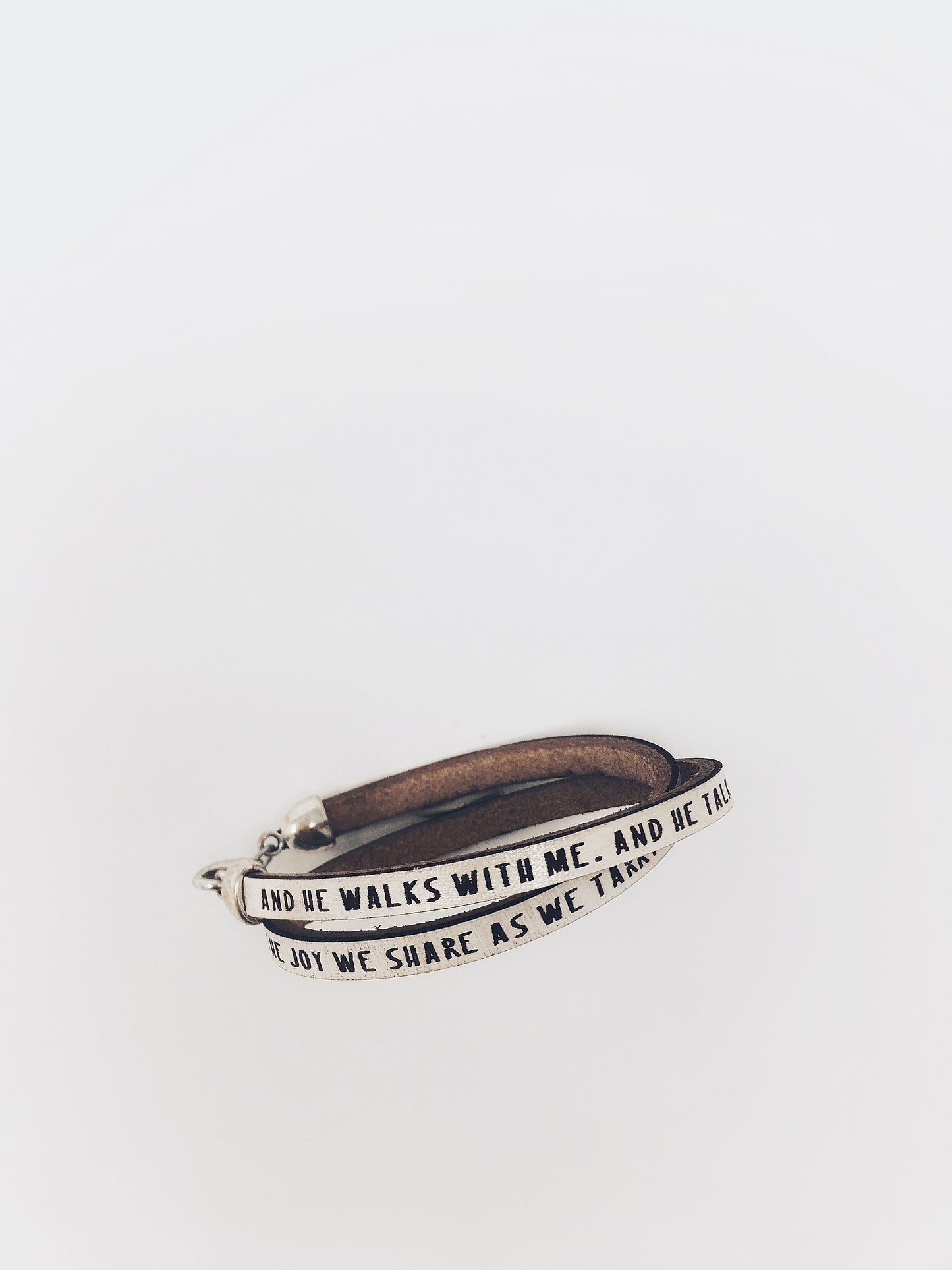 In the Garden...Daily Reminder Leather wrap bracelet
