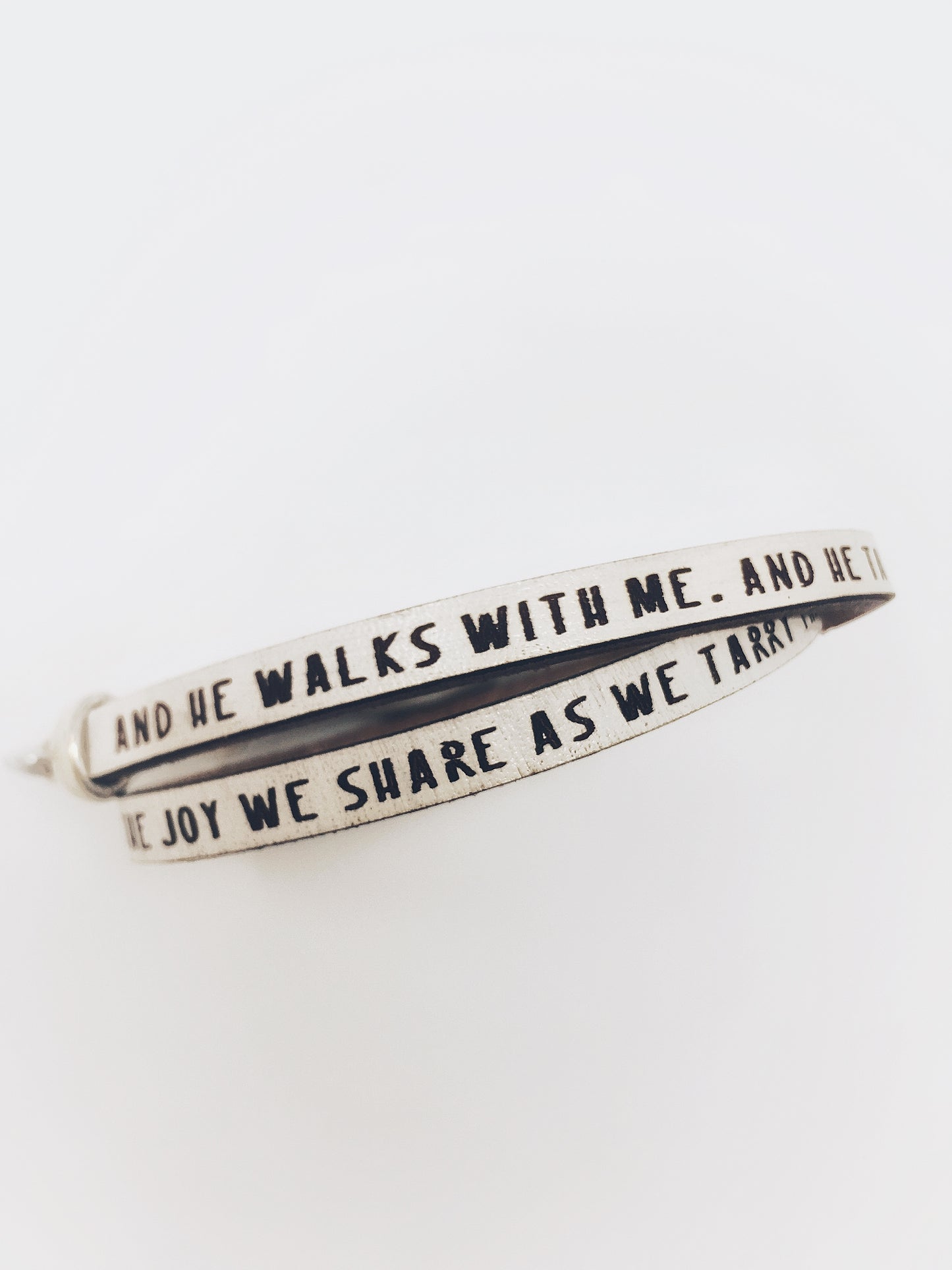 In the Garden...Daily Reminder Leather wrap bracelet