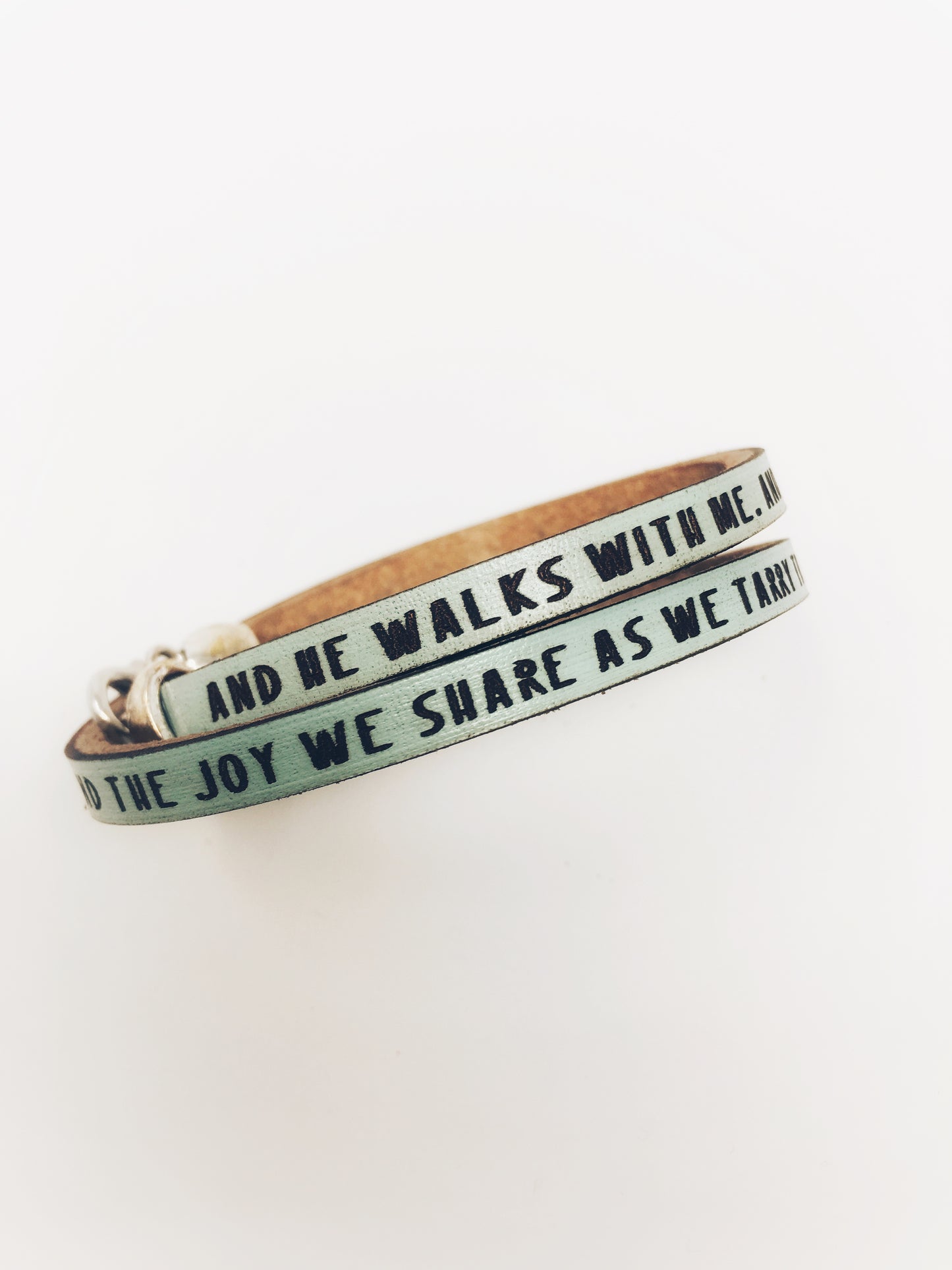 In the Garden...Daily Reminder Leather wrap bracelet