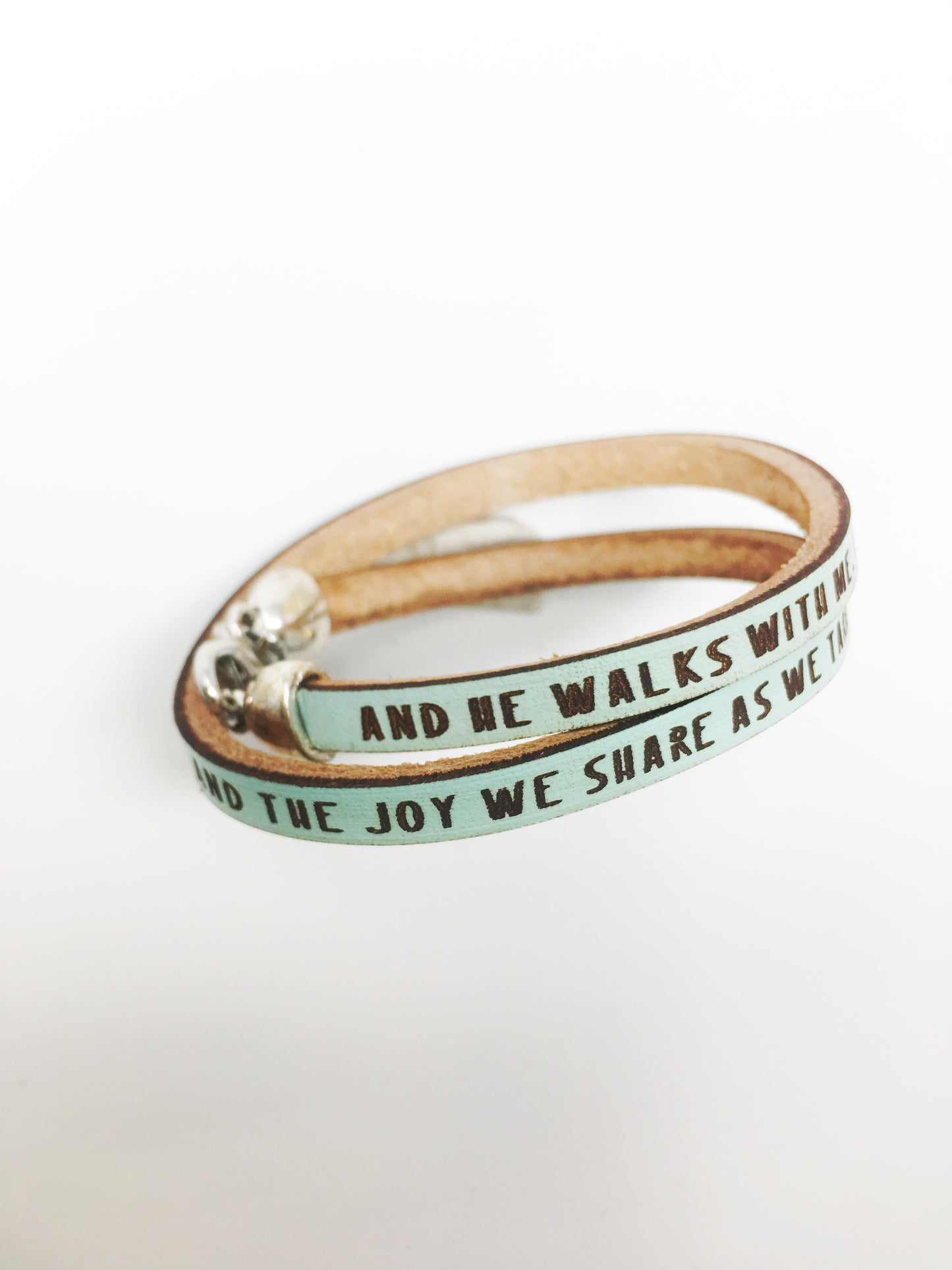 In the Garden...Daily Reminder Leather wrap bracelet