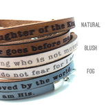 Daughter of the King...Daily Reminder Leather wrap bracelet