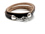 Philippians 4:8...Daily Reminder Leather triple wrap bracelet