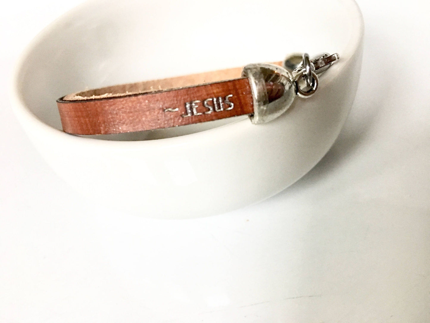 It is Well : Brown and Silver Leather Bracelet