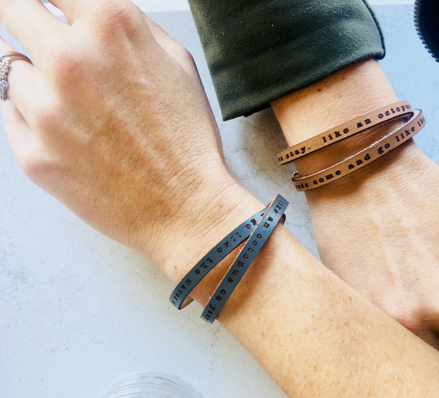True Friends are like an Octopus Leather Friendship bracelet