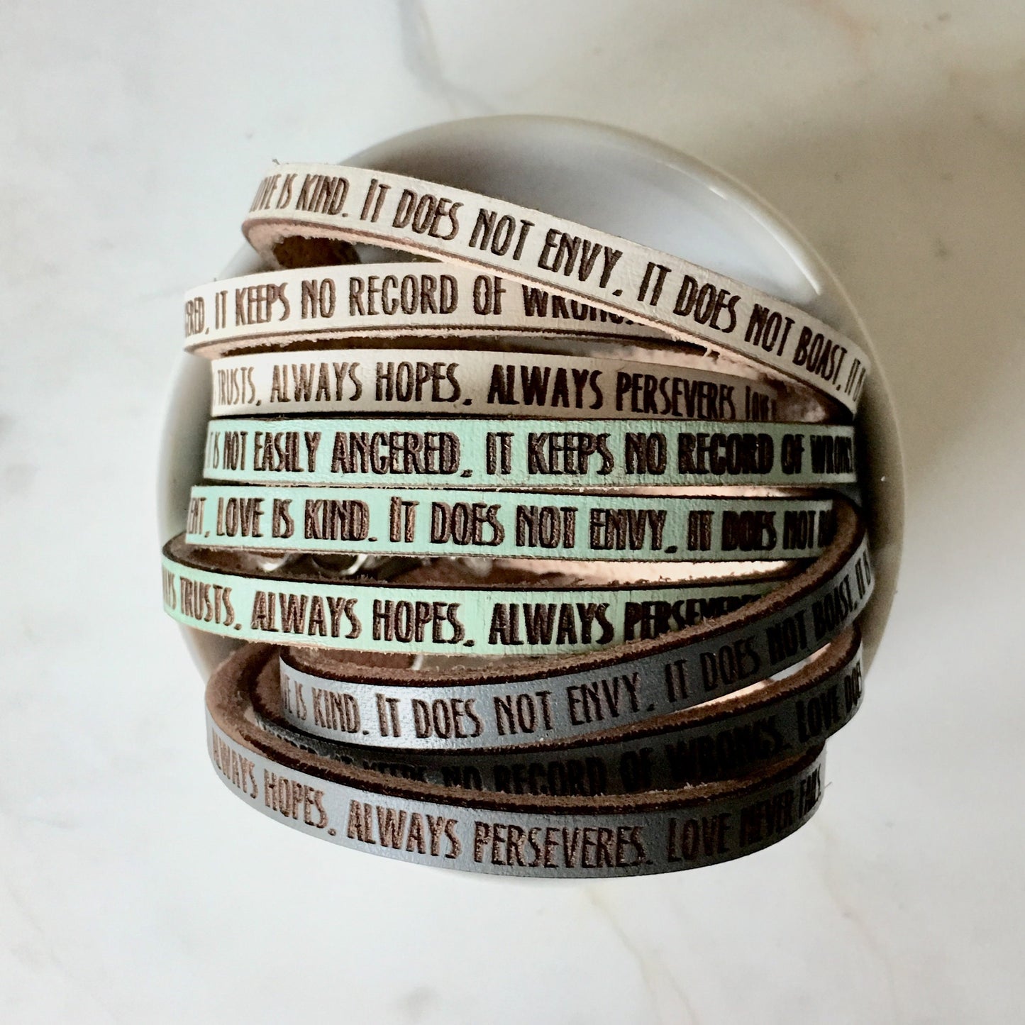 Love is... 1 Corinthians 13:4-8 wrap bracelet