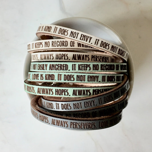 Love is... 1 Corinthians 13:4-8  wrap bracelet