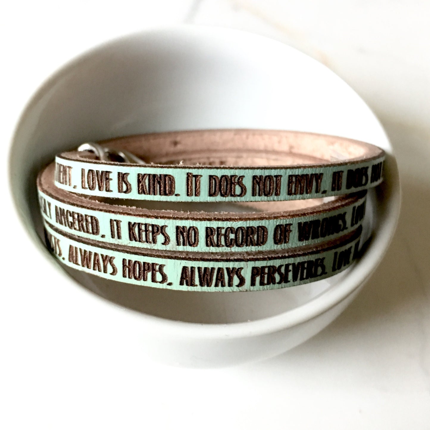 Love is... 1 Corinthians 13:4-8 wrap bracelet