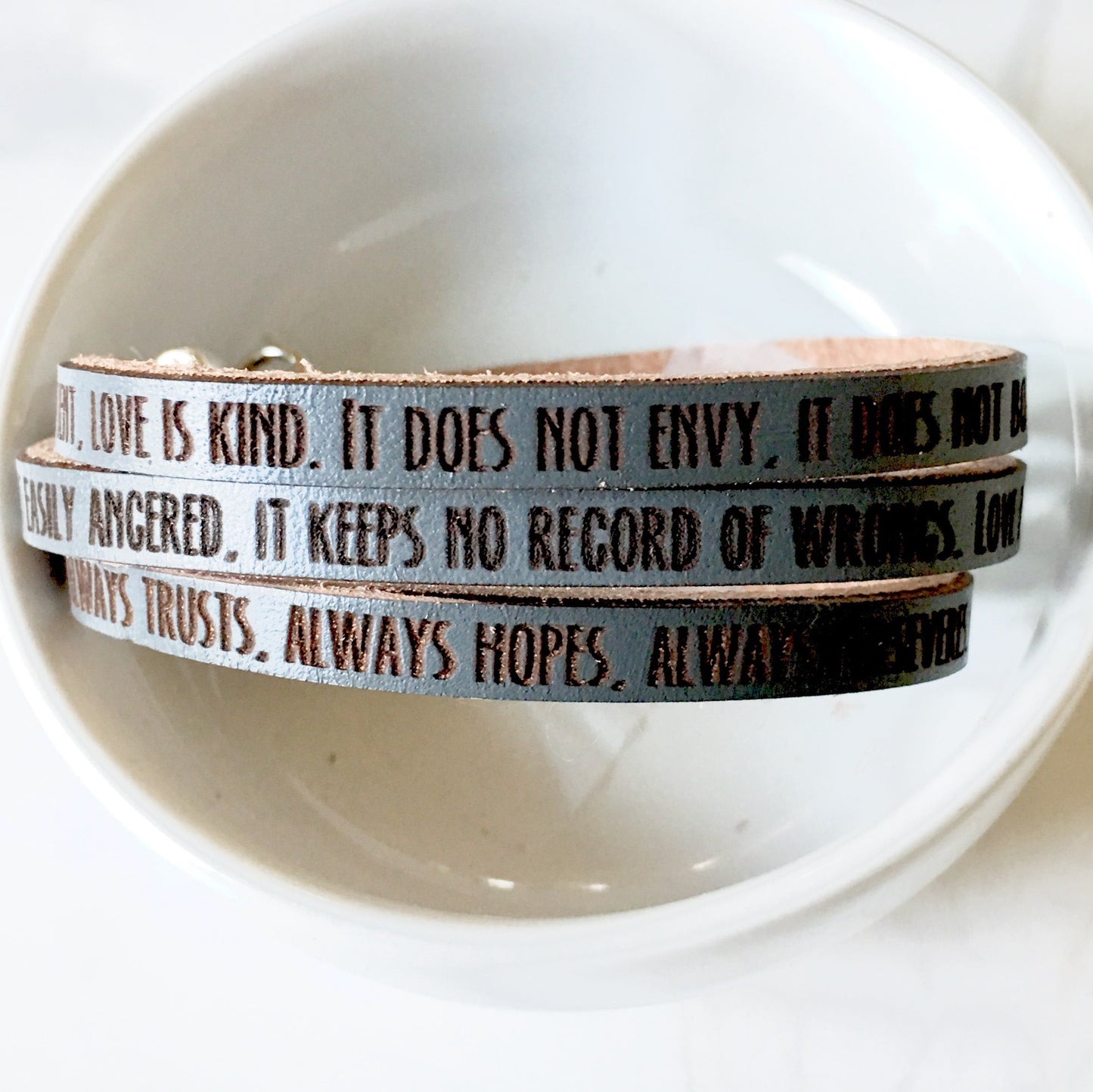 Love is... 1 Corinthians 13:4-8 wrap bracelet