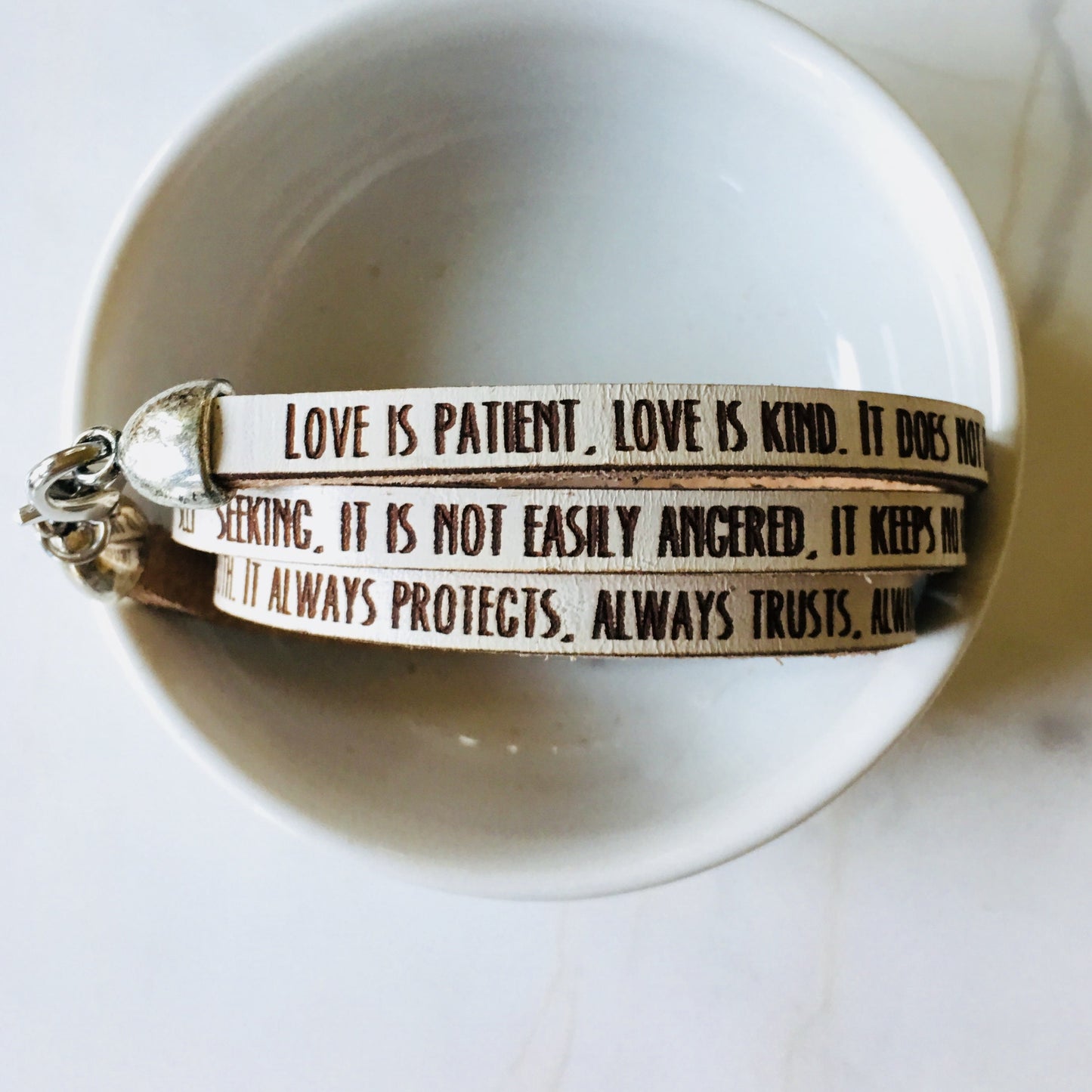 Love is... 1 Corinthians 13:4-8 wrap bracelet