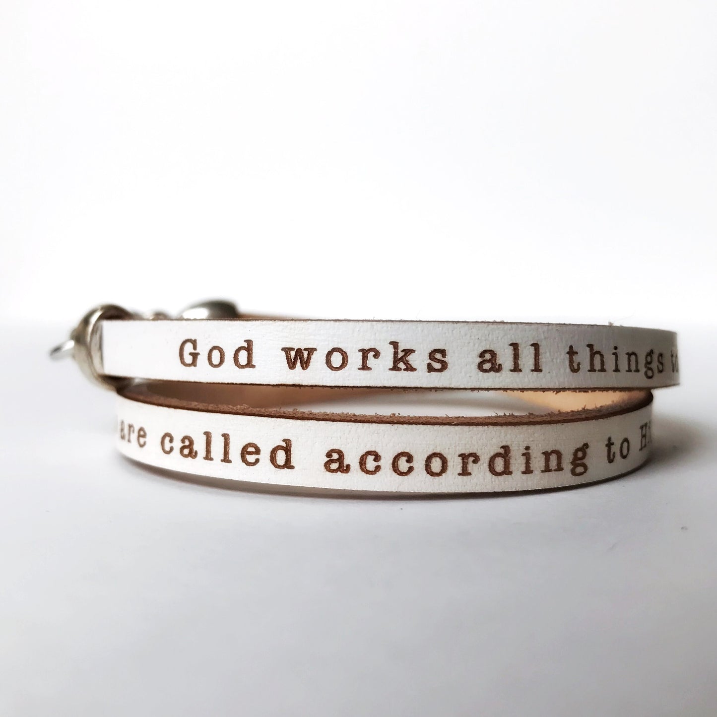 all things work together for good... Romans 8:28 leather bracelet