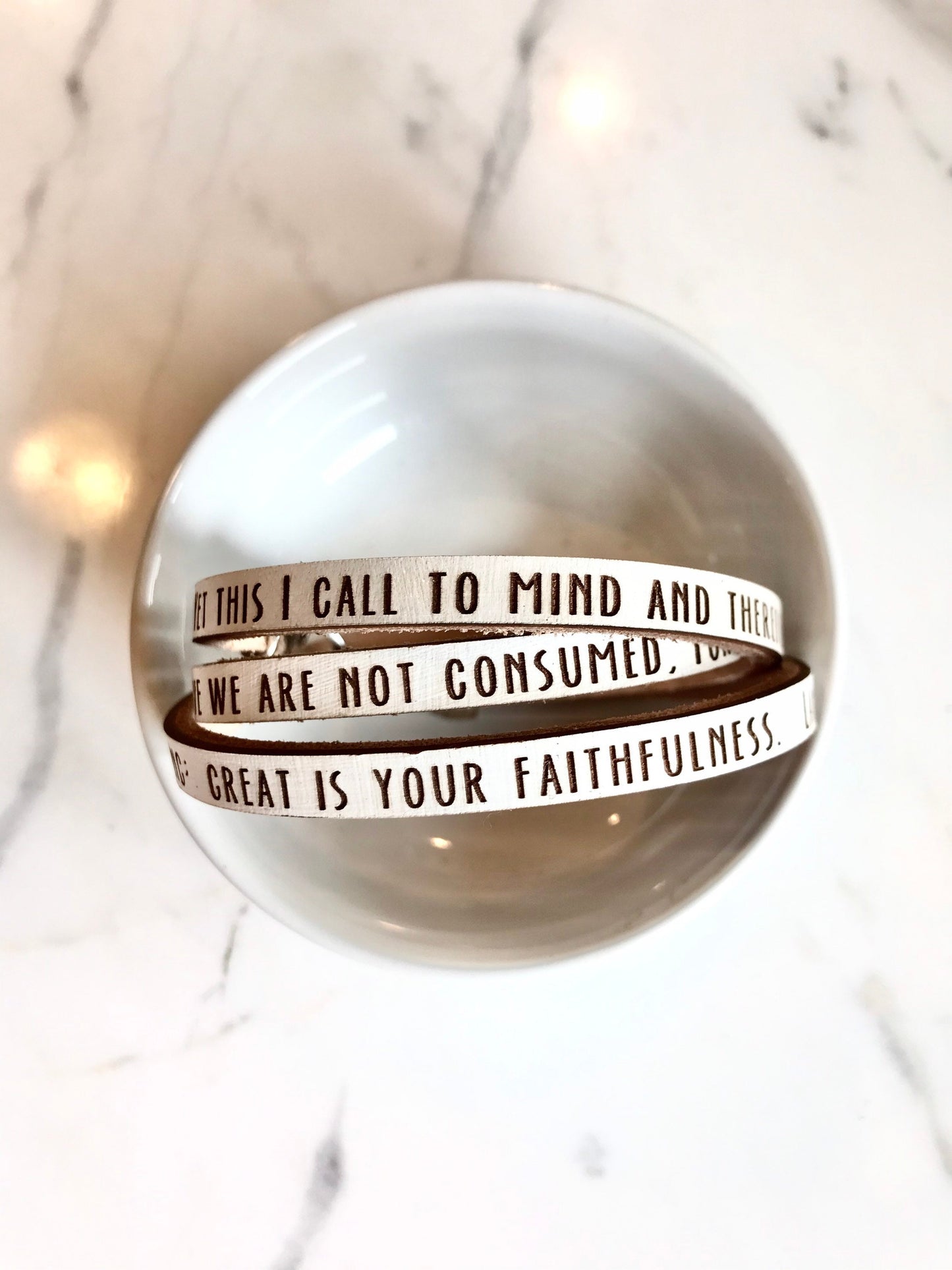 Lamentations 3:21-23 Triple Wrap Leather Bracelet