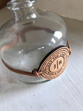Apothecary Jar with Custom Leather Label. Christian Gift for her