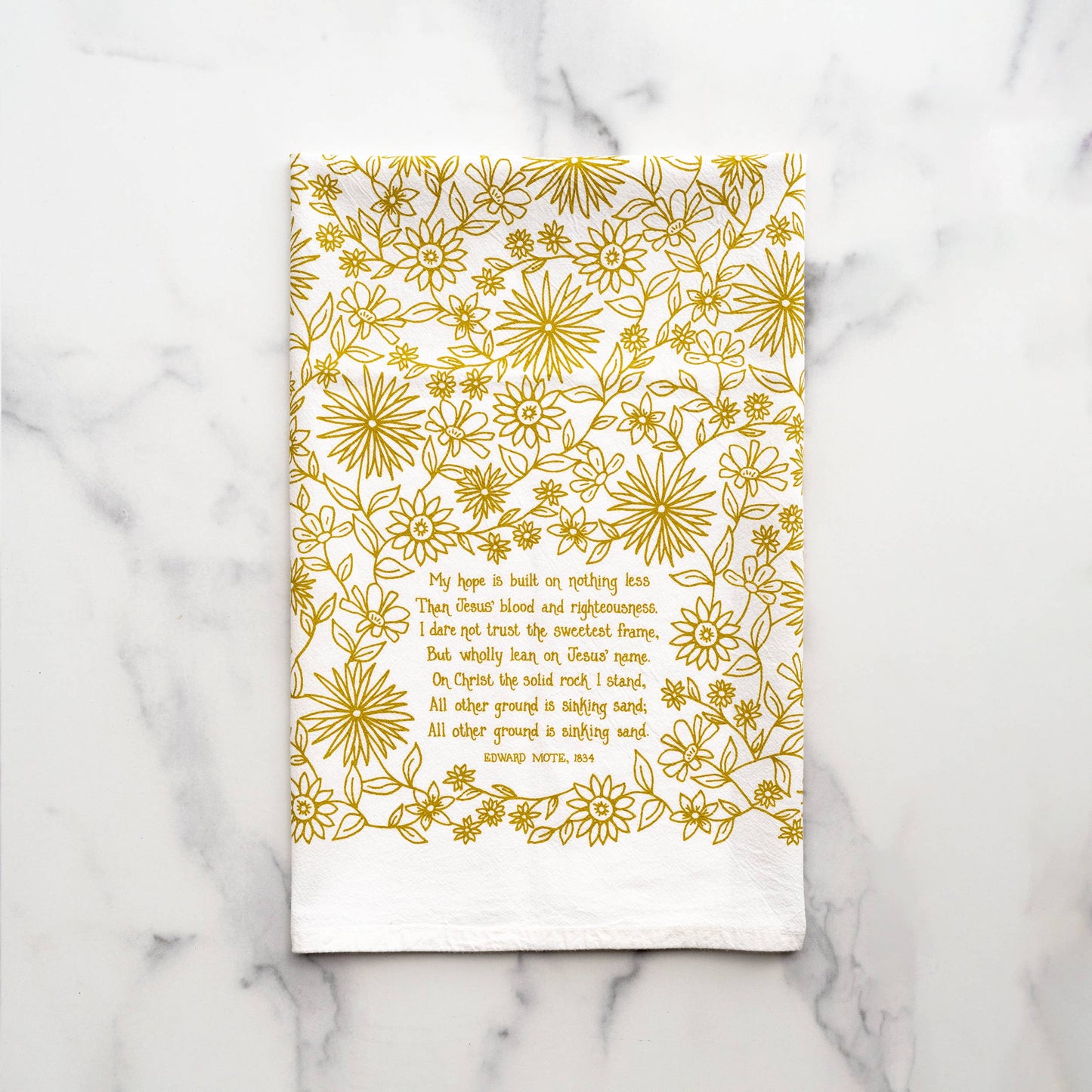 My Hope Is Built Hymn Tea Towel — 24"x20"