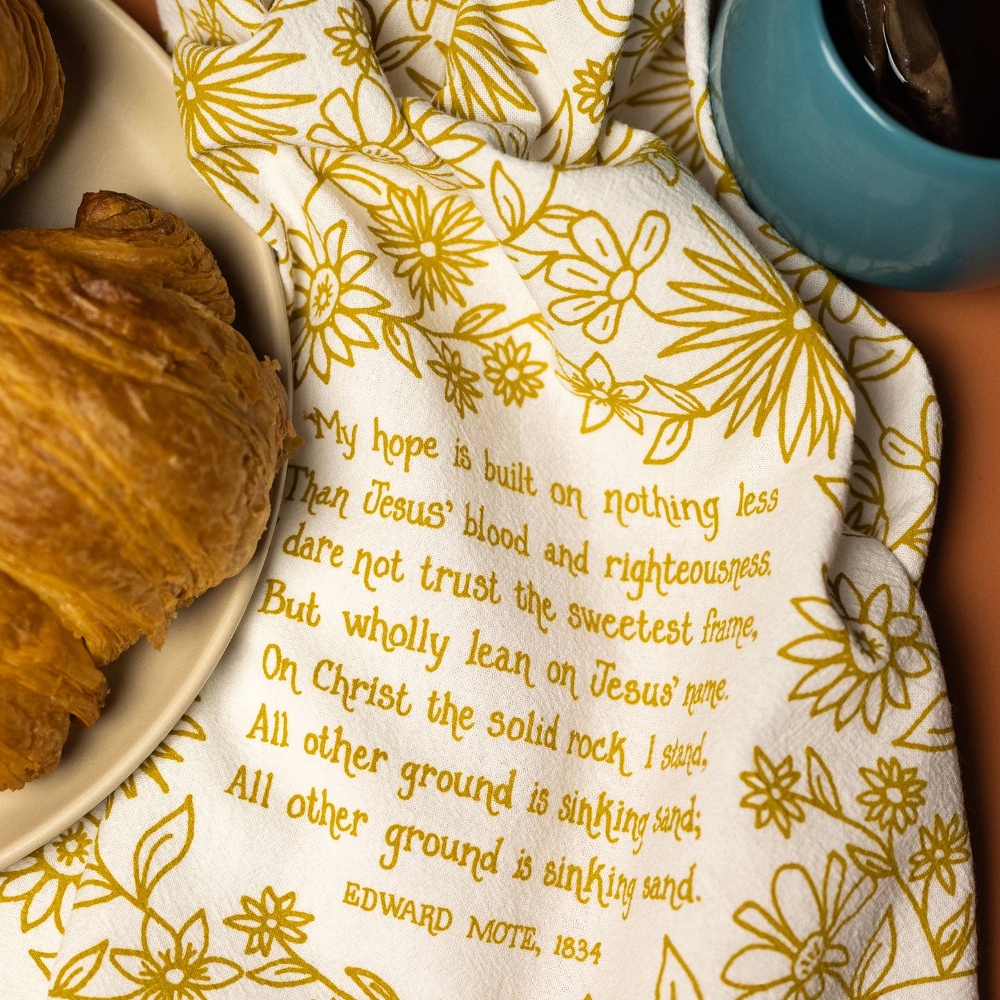 My Hope Is Built Hymn Tea Towel — 24"x20"