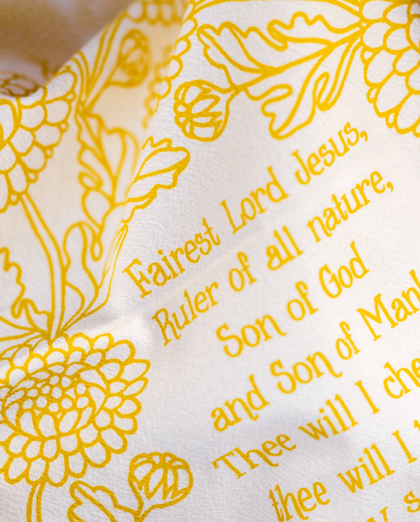 Fairest Lord Jesus Hymn Tea Towel