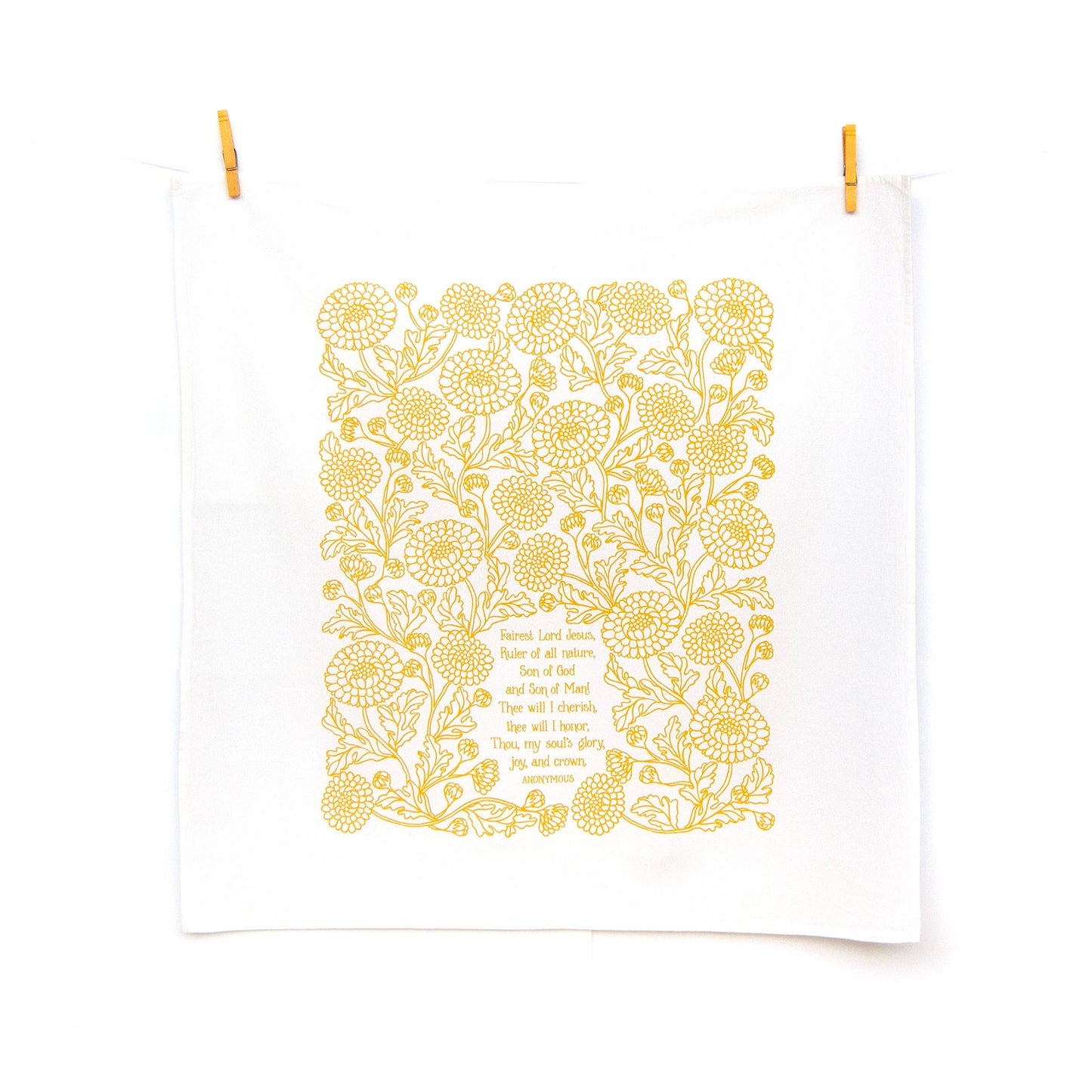 Fairest Lord Jesus Hymn Tea Towel