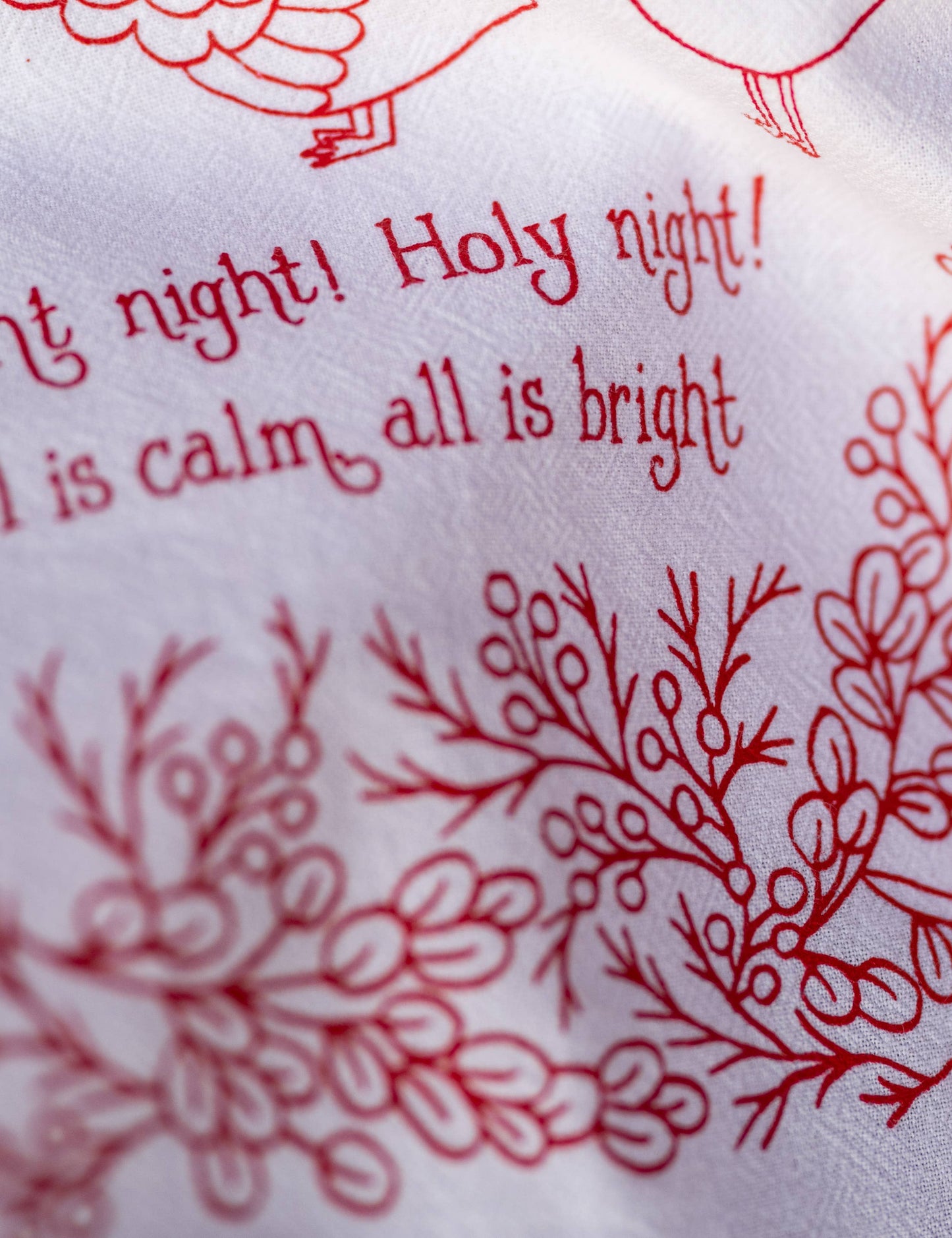 Silent Night Christmas Hymn Tea Towel