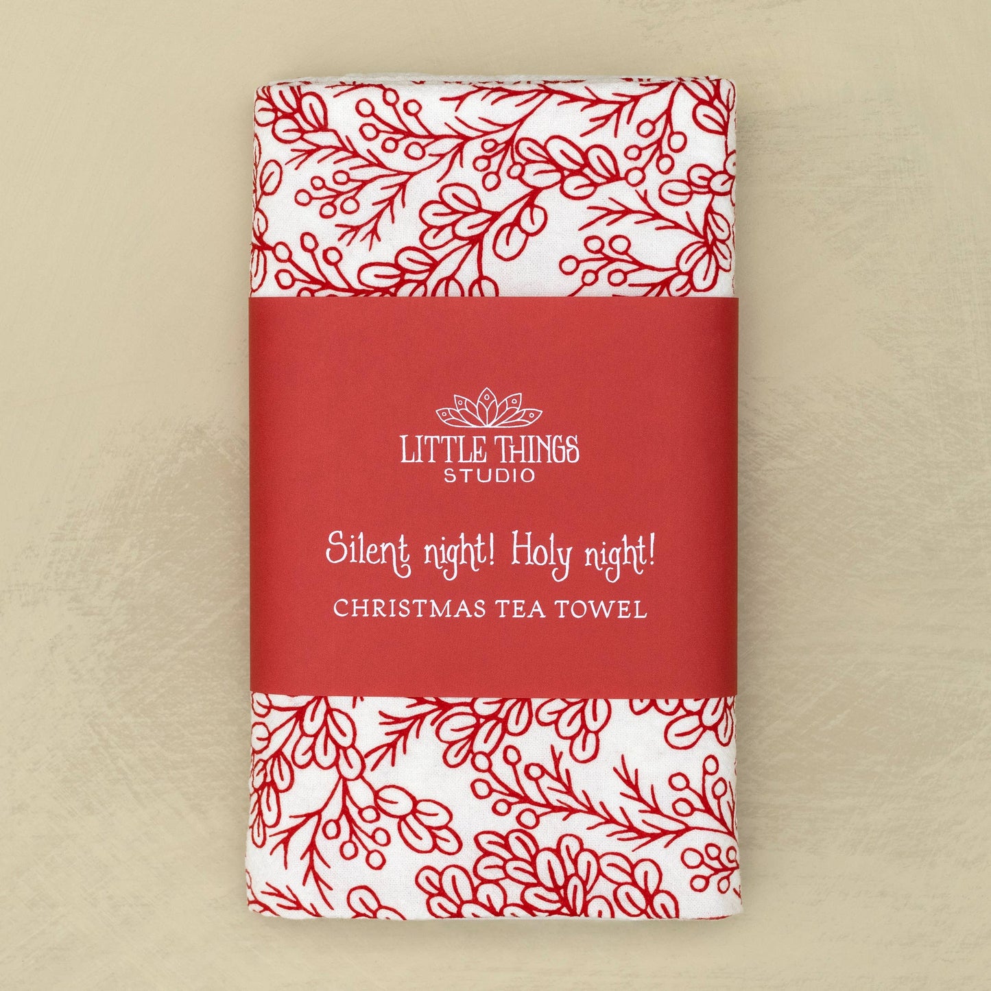 Silent Night Christmas Hymn Tea Towel