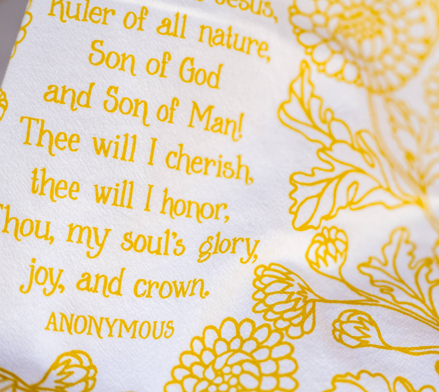 Fairest Lord Jesus Hymn Tea Towel