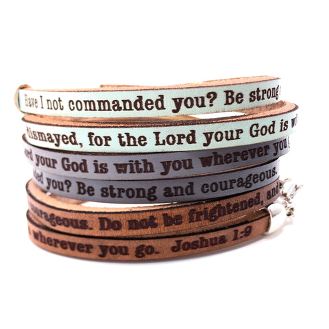 Be Strong and Courageous... Joshua 1:9 double wrap bracelet