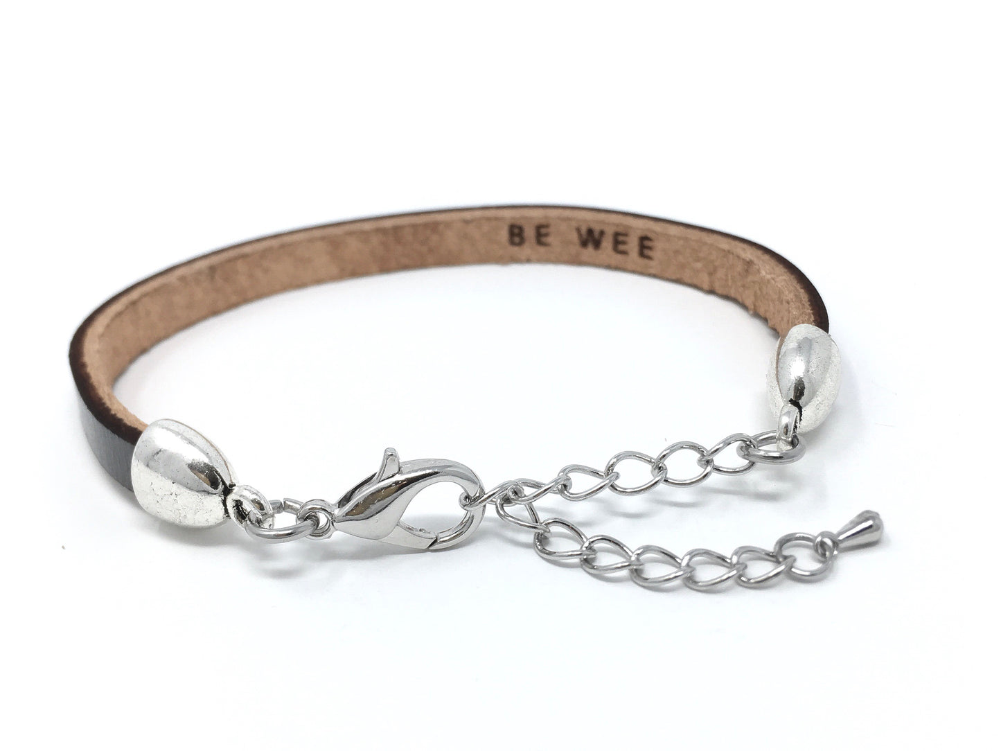 be courageous engraved leather bracelet