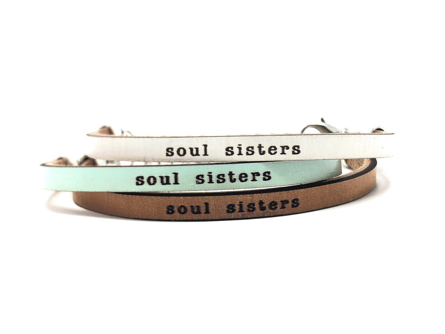 Soul Sisters... engraved leather bracelet