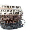Psalm 62:5-7...Daily Reminder Leather triple wrap bracelet