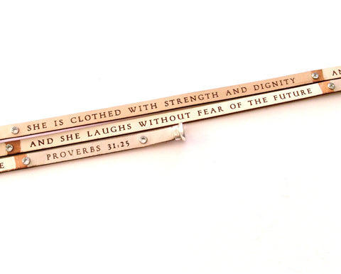 She is Clothed...  Proverbs 31:25  bracelet