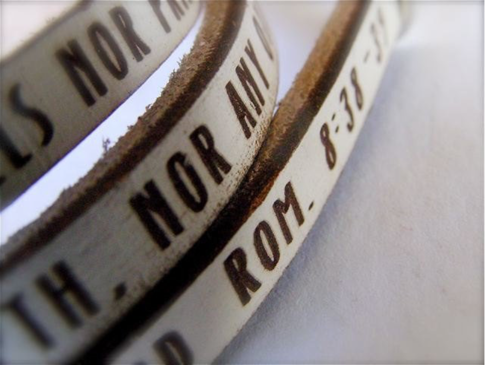 Neither death nor life.... Romans 8:38-39 Daily Reminder leather triple wrap bracelet