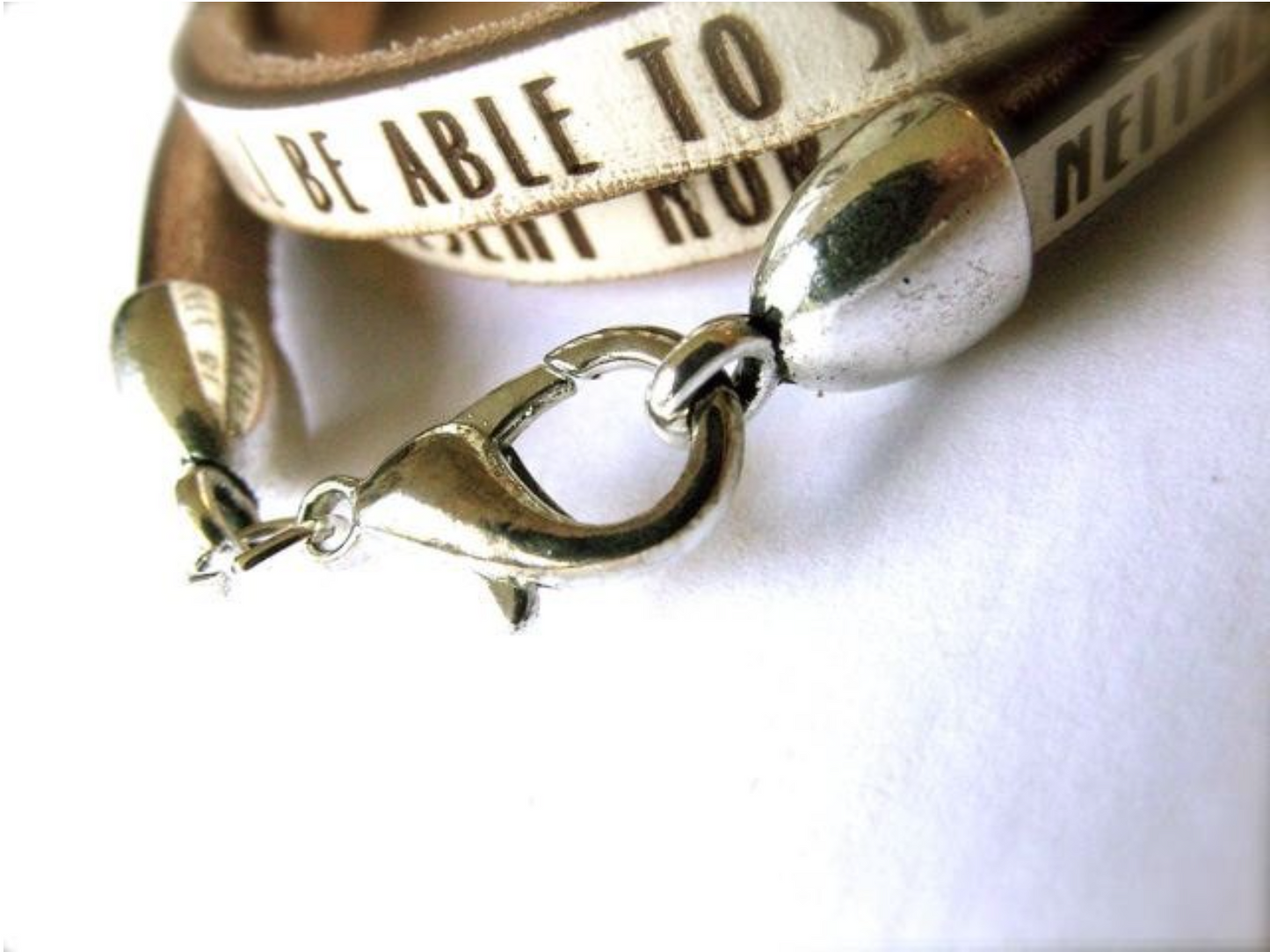 Neither death nor life.... Romans 8:38-39 Daily Reminder leather triple wrap bracelet