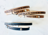 Perhaps this is the moment... Esther 4:14 leather wrap bracelet