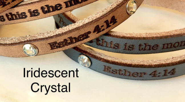 Perhaps this is the moment... Esther 4:14 leather wrap bracelet
