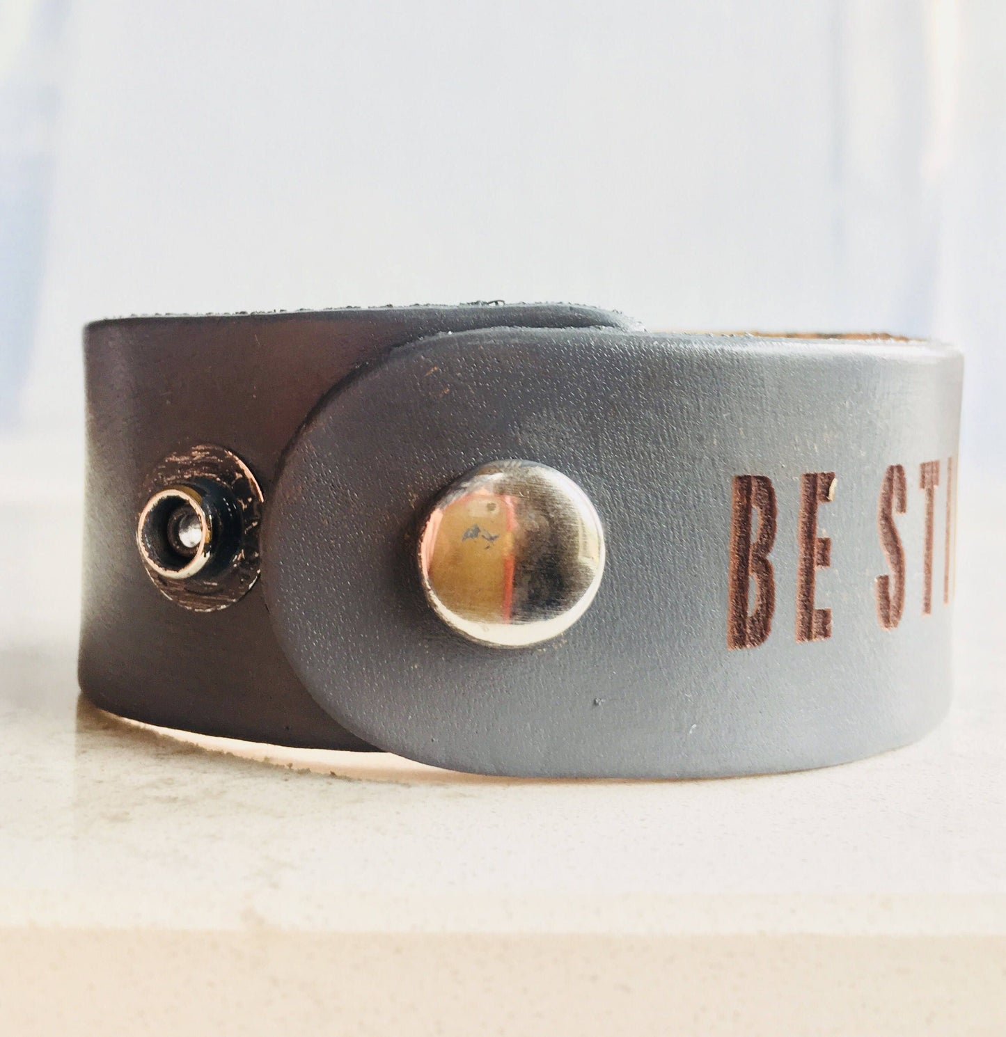 Be Still and Know... Leather Cuff