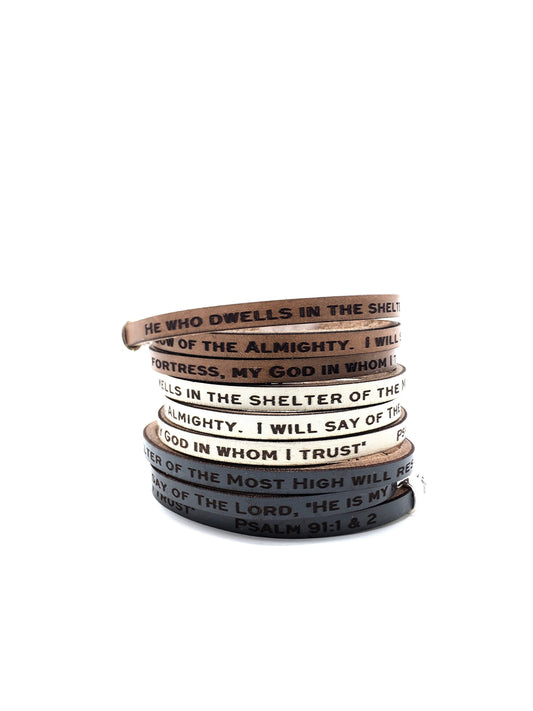 He who dwells in the shadow of the Most High... Psalm 91:1-2  wrap bracelet