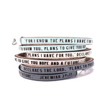 I know the plans I have for you... Jeremiah 29:11 Daily Reminder Leather Wrap Bracelet Gift for Women Religious Christian Jewelry Gift Women