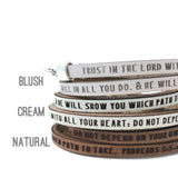 Trust in the Lord with all your heart...Proverbs 3:5-6  Leather Bracelet. Christian Gift for Her, Religious Jewelry for Women. Christian Gift Jewelry