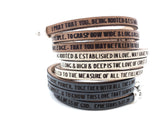 Rooted and established in love...Christian Leather Triple Wrap Prayer Bracelet. Ephesians 3:17-19 Bible Jewelry. Religious Gift for Women.