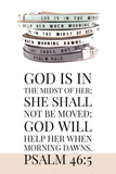 God is in the midst of her... Psalm 46:5 Bracelet