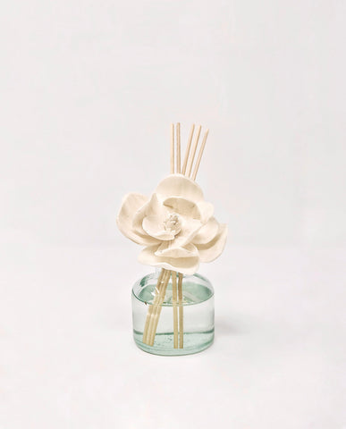 Recycled Glass Diffuser with Magnolia Flower and Reeds