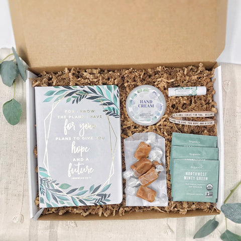 Jeremiah 29:11 Christian Gift for Her. Winter Tea Spa Care Package