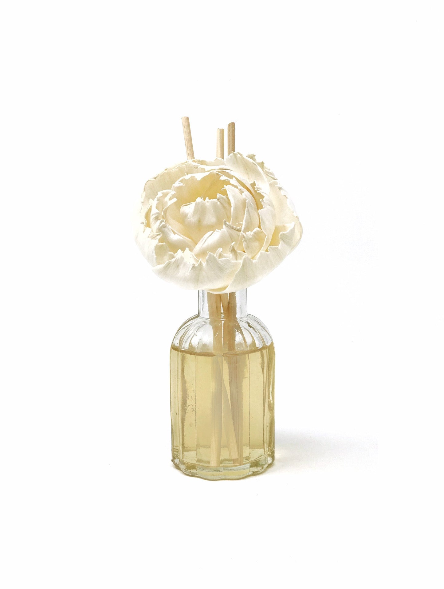 Scalloped Bottle Reed Diffuser with Magnolia or Peony