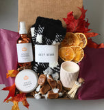 Autumn Gift Box for her. Cozy Sweater Weather Gifts Basket for Women.  Fula, Hygge, Self Care Relaxing present