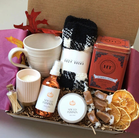 Autumn Gift Box for Her. Cozy Tea Care Package. Comfort Giftbasket, Birthday Gift, Congrats, Get Well, Self Care, Miscarriage,  Gift Women