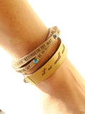 It Is Well With My Soul Metallic Sand Daily Reminder Leather Double Wrap bracelet