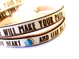 Trust in the Lord with all your heart... Proverbs 3:5-6 Leather wrap bracelet