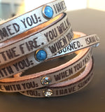 I have redeemed you... Isaiah 43: 1-2 Leather Triple Wrap Bracelet Gift Women Her Mom Religious Christian Jewelry Grief Bible Verse Gifts